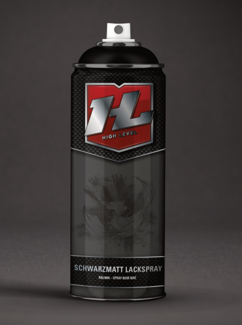 Preview: HighLevel Lackspray Schwarz Matt 400ml